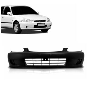 Parachoque Dianteiro Para Honda Civic 1999 A 2000 Preto - Preto