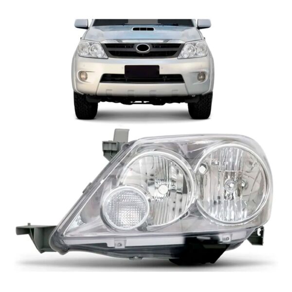Farol Hilux Sw4 2004 A 2008 Cromado 1ª Linha Esquerdo/motorista