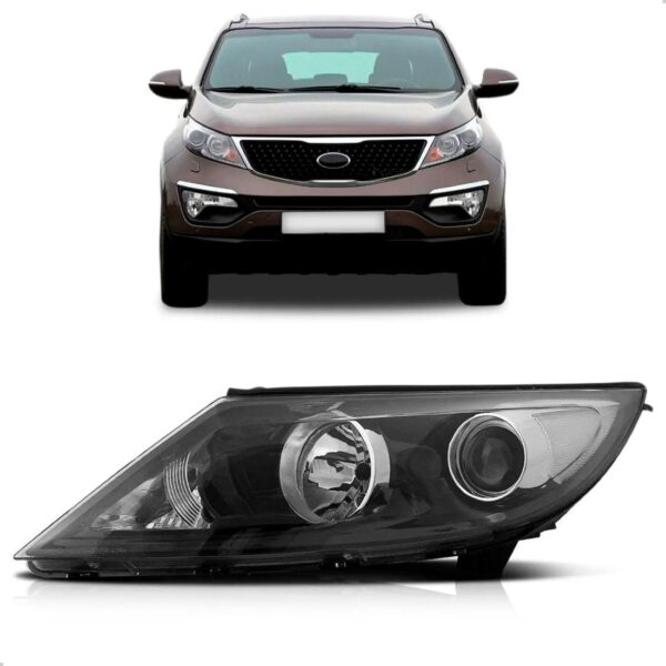 Farol Sportage 11 12 2013 Manual / Eletrico Sem Led 1ª Linha Esquerdo/motorista