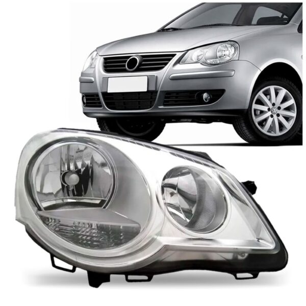 Farol Polo 07 08 09 10 11 12 Manual Cromado Oferta 1ª Linha - Direito/passageiro