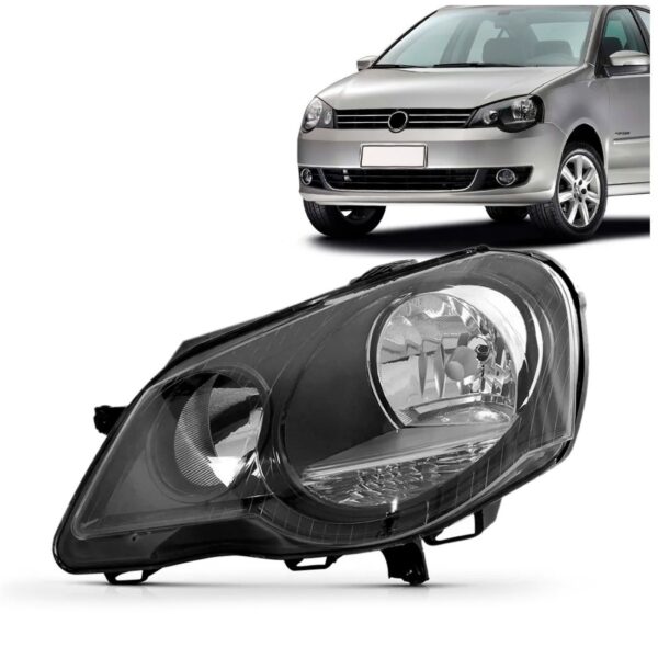 Farol Polo 07 08 09 10 11 2012 Manual Máscara Negra 1ª Linha Esquerdo/motorista