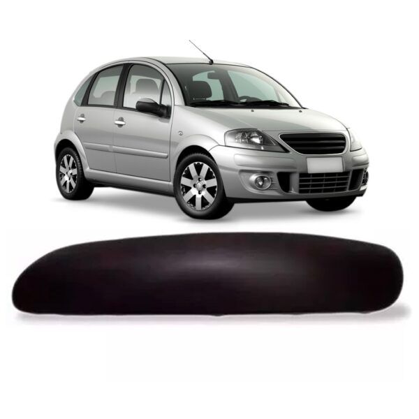 Moldura Parachoque Dianteiro Citroen C3 2003 A 2008 Preto Lado Esquerdo
