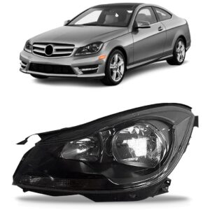 Farol Mercedes Classe C 2012 A 2014 Máscara Negra S/ Xênon Lado Esquerdo