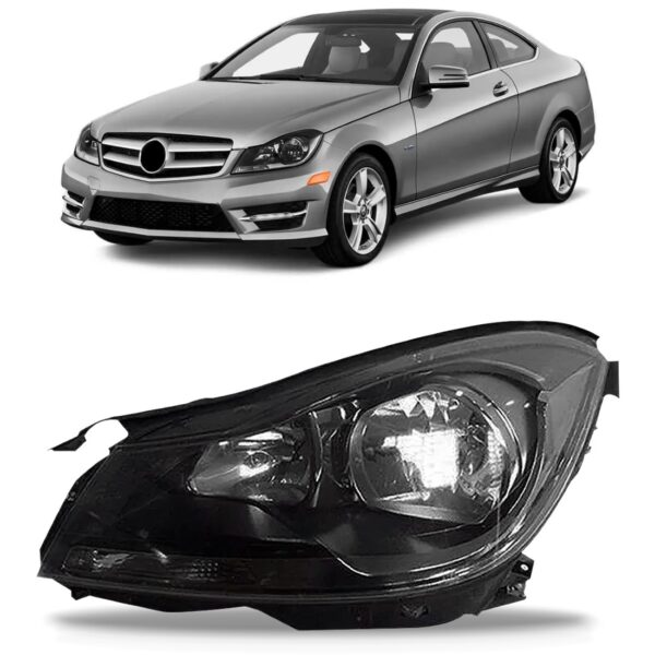 Farol Mercedes Classe C 2012 A 2014 Máscara Negra S/ Xênon Lado Esquerdo