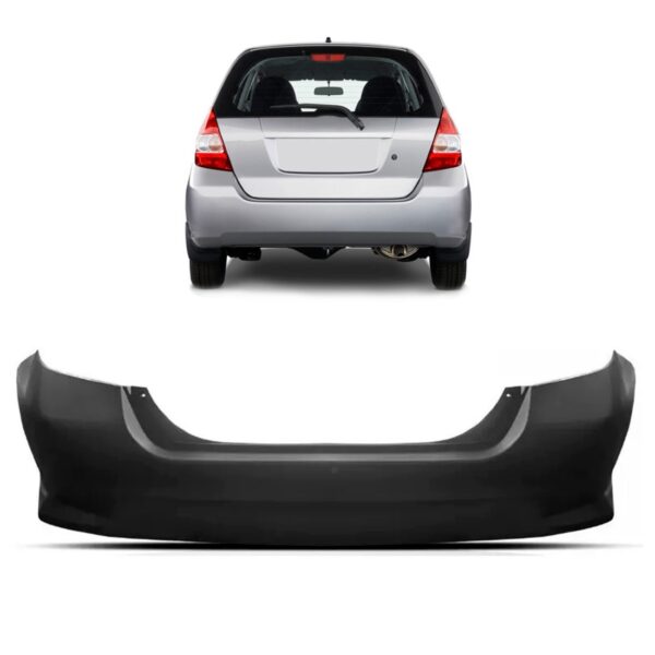 Parachoque Traseiro Fit Preto 2007 2008 1a Linha