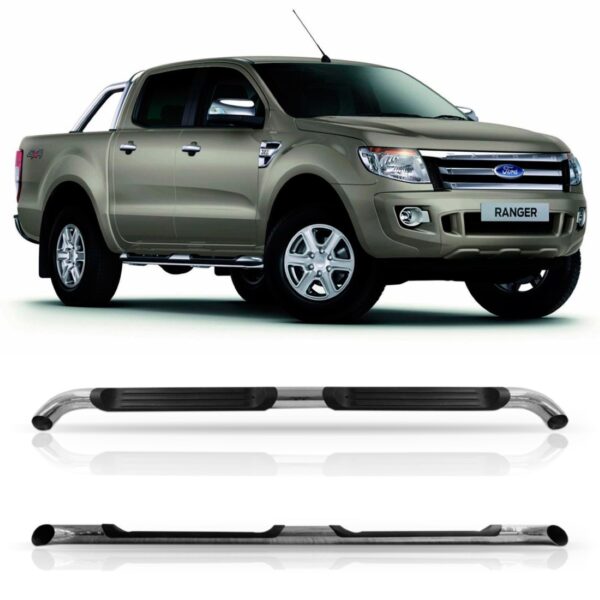 Estribo Lateral Ranger Tubular 2013 2014 2015 Preto