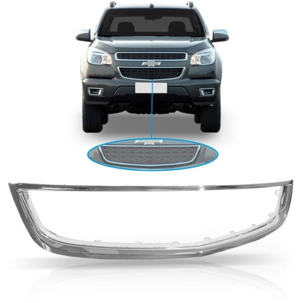 Moldura Friso Inferior Grade S10 2012 2013 2014 2015 Cromado