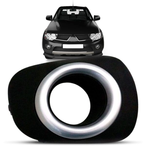 Moldura Milha Auxiliar Triton 2012 2013 Com Furo Aro Cinza Lado Direito