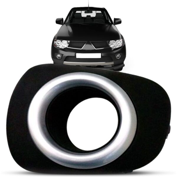 Moldura Milha Auxiliar Triton 2012 2013 Com Furo Aro Cinza Lado Esquerdo