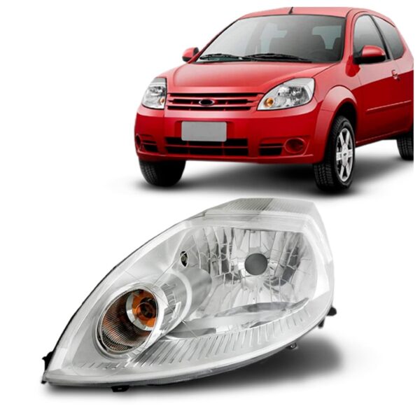 Farol Ka 2008 2009 2010 2011 2012 Cromado 1ª Linha - Esquerdo/motorista