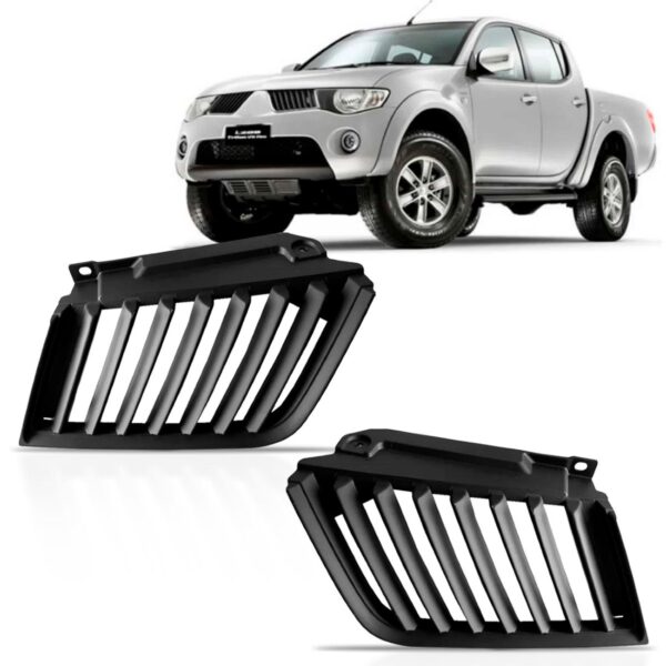 Par Tela Frontal Radiador Superior Triton 07 08 09 10 Preto Preto