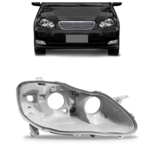 Carcaça Farol Corolla 2003 2004 2005 2006 2007 Cinza Lado Direito