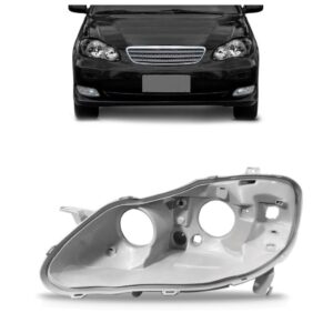 Carcaça Farol Corolla 2003 2004 2005 2006 2007 Cinza Lado Esquerdo