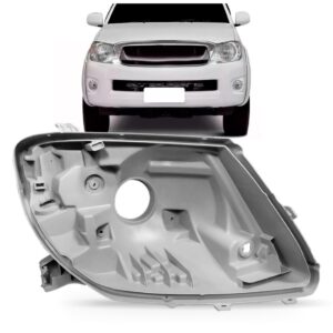 Carcaça Farol Hilux Srv 2005 06 07 08 09 10 2011 Cinza Lado Direito