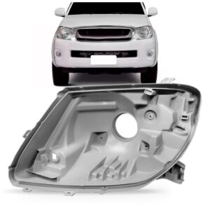 Carcaça Farol Hilux Srv 2005 06 07 08 09 10 2011 Cinza Lado Esquerdo