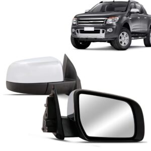 Retrovisor Para Ford Ranger 2013 2014 2015 Fixo Cromado Lado Esquerdo