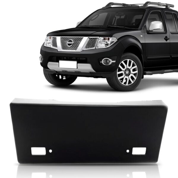 Aplique Suporte Placa Dianteiro Frontier 2008 Á 2014 Preto Preto