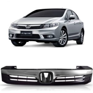 Grade Radiador Civic 2012 A 2015 Completa S/emblema 1a Linha Preto