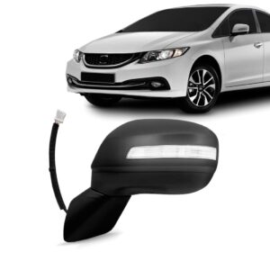 Retrovisor Civic 2012 2013 2014 2015 Eletrico C/pisca Preto Lado Esquerdo