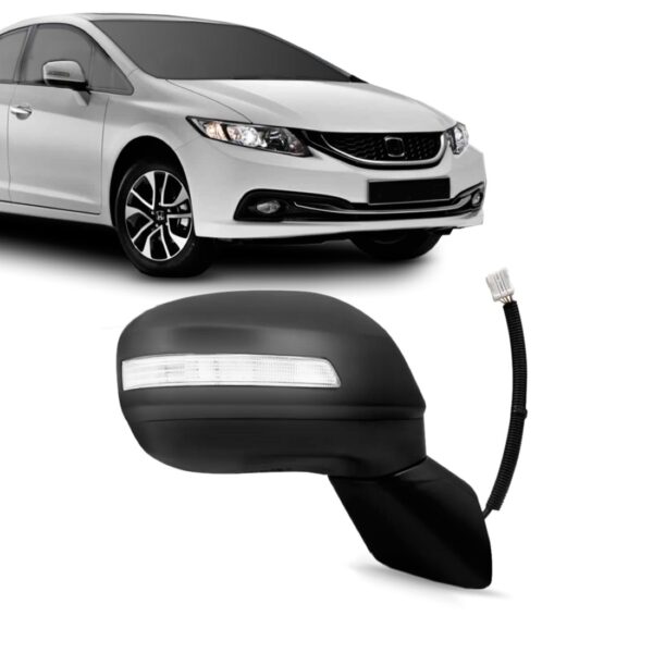 Retrovisor Civic 2012 A 2015 Eletrico C/pisca Preto Ld
