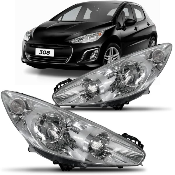 Farol Peugeot 308 2012 A 2015 Manual Com Soquete 1ª Linha Direito/passageiro