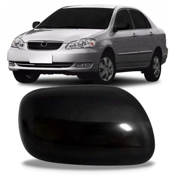 Capa Retrovisor Corolla 2003 2004 2005 2006 2007 Preto Liso Lado Direito