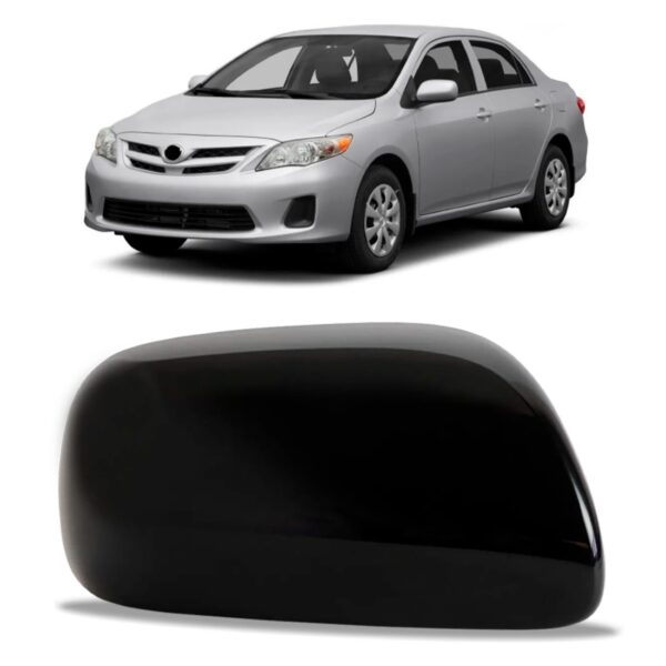 Capa Retrovisor Corolla 2008 A 2012 S/ Furo Preto Liso Lado Direito