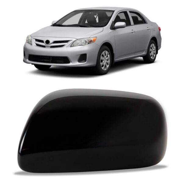 Capa Retrovisor Corolla 2008 A 2012 S/ Furo Preto Liso Lado Esquerdo