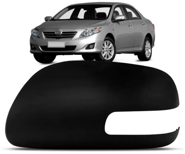 Capa Retrovisor Corolla 2009 A 2013 C/furo Preto Lado Esquerdo
