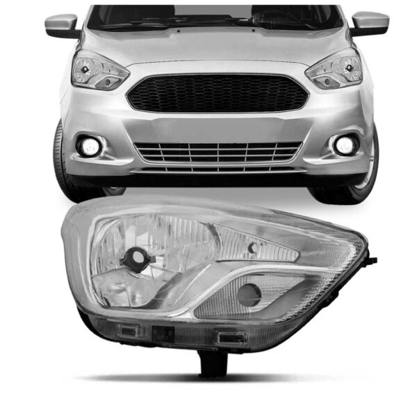 Farol Ka 2015 2016 2017 2018 Manual Cromado 1ª Linha - Direito/passageiro