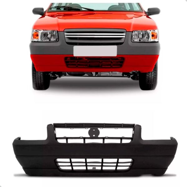 Parachoque Dianteiro Uno 2008 A 2010 Texturizado Cinza Preto