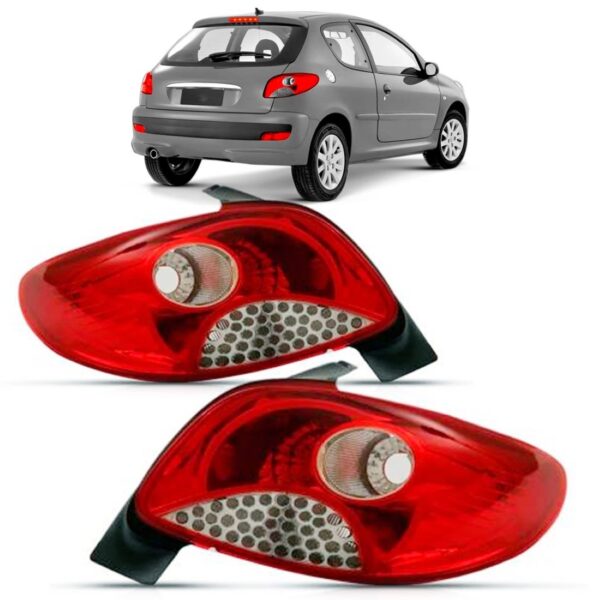 Lanterna Traseira Peugeot 207 2011 A 2012 Hatch Ré Branca Lado Esquerdo
