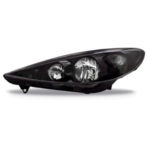 Farol Peugeot 207 09 10 11 12 13 Máscara Negra 1ª Linha - Esquerdo/motorista
