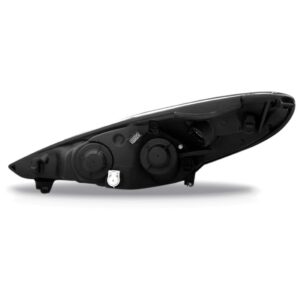 Farol Peugeot 207 09 10 11 12 13 Máscara Negra 1ª Linha - Direito/passageiro