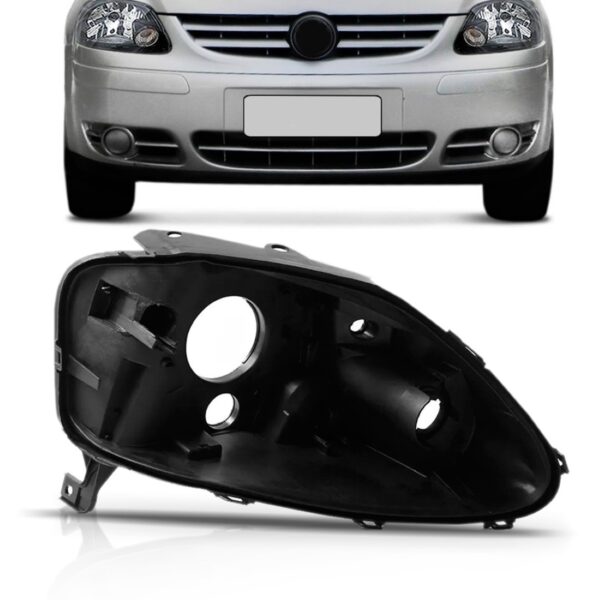 Carcaça Farol Dianteiro Vw Fox 04 05 06 07 08 09 Simples Direito