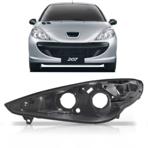 Carcaça De Farol Peugeot 207 2009 2010 2011 2012 2013- Lado Esquerdo