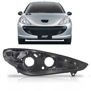 Carcaça De Farol Peugeot 207 2009 2010 2011 2012 2013- Lado Direito