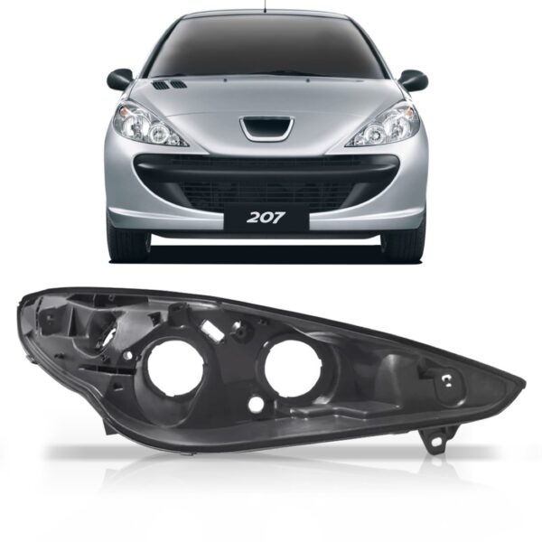 Carcaça De Farol Peugeot 207 2009 2010 2011 2012 2013- Lado Direito