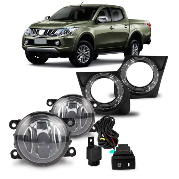 Kit Farol Milha Auxiliar Triton Sport 2016 À 2018 Aro Cromo