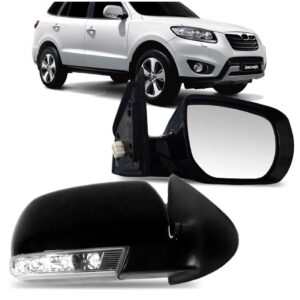 Retrovisor Santa Fe 2010 A 2013 Eletrico C/ Pisca Preto Ld