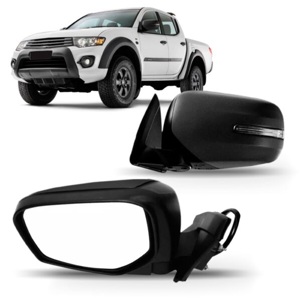 Espelho Retrovisor L200 Triton 2014 A 2017 Elétrico C/ Pisca Lado Esquerdo