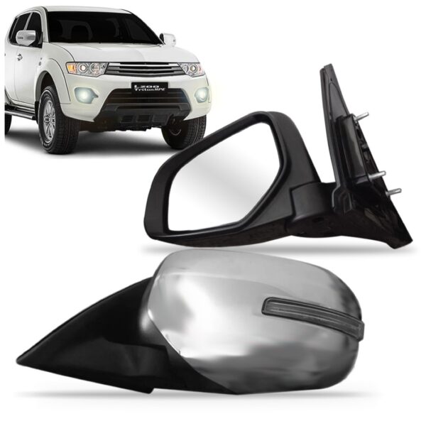 Retrovisor L200 Triton 2014 2015 Retratil Eletrico Com Pisca Lado Esquerdo