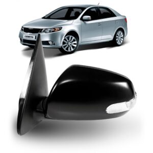 Retrovisor Cerato 2009 A 2011 Eletrico Termico C/pisca Preto Lado Esquerdo