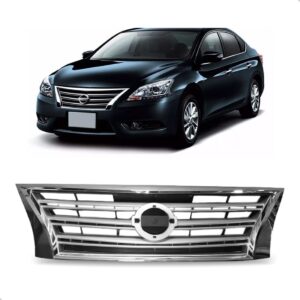 Tela Frontal Dianteira Nissan Sentra 14 15 Cromada Com Cinza Cromada/cinza