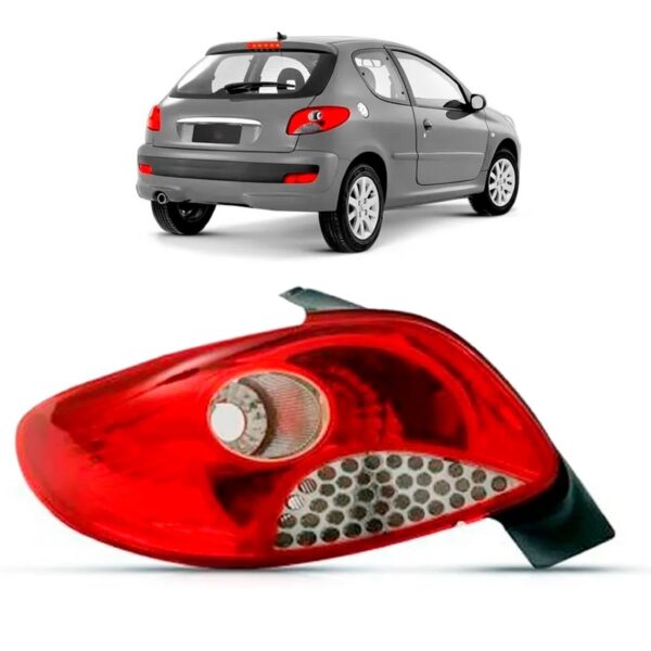 Sinaleira Traseira Peugeot 207 2011 2012 Vermelha Ré Branca Lado Direito