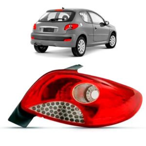 Sinaleira Traseira Peugeot 207 2011 2012 Vermelha Ré Branca Lado Esquerdo