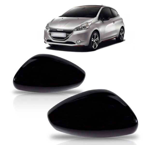 Capa Retrovisor 208 2012 2013 2014 2015 2016 Preto Lado Esquerdo