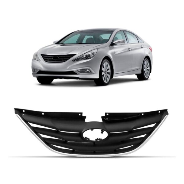 Grade Radiador Sonata 11 A 13 Preta Moldura Inferior1a Linha