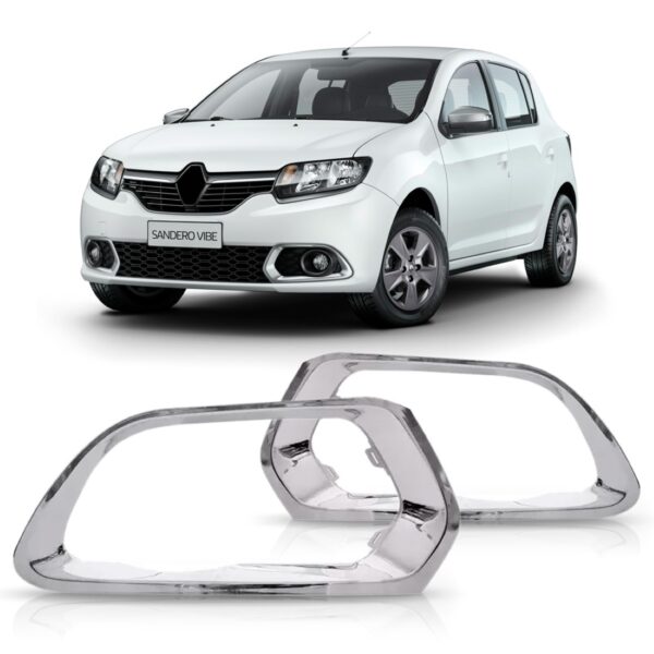 Moldura Farol Milha Logan 2014 2015 2016 2017 2018 Cromado Lado Esquerdo