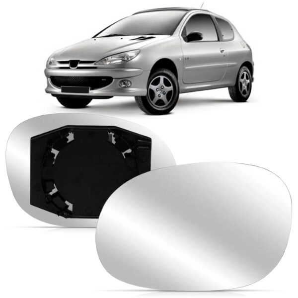 Lente Retrovisor Peugeot 206 1998 A 2009 Lado Esquerdo